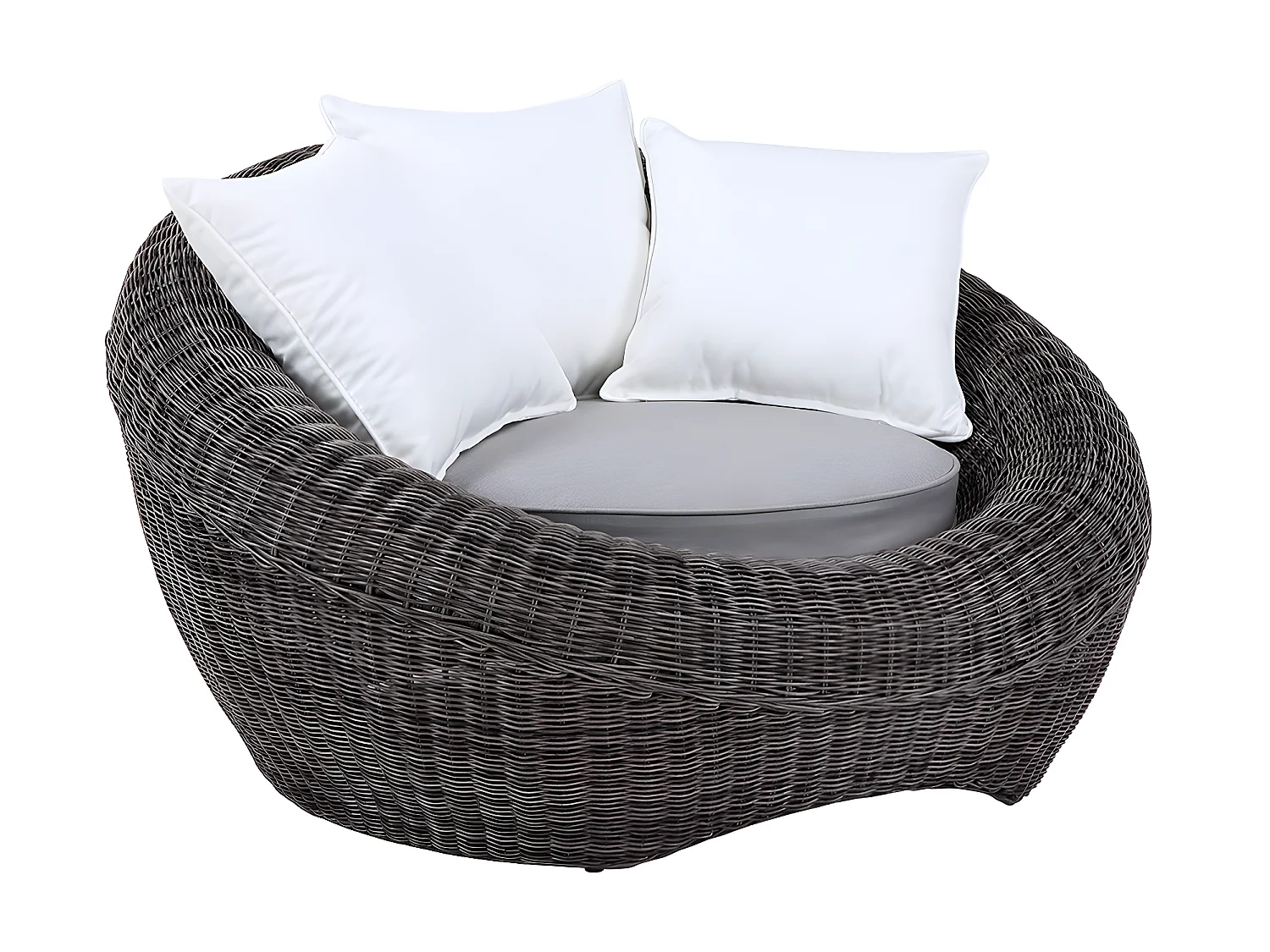 Gartensessel 2er-Set Polyrattan - Grau - WHITEHEAVEN von MYLIA