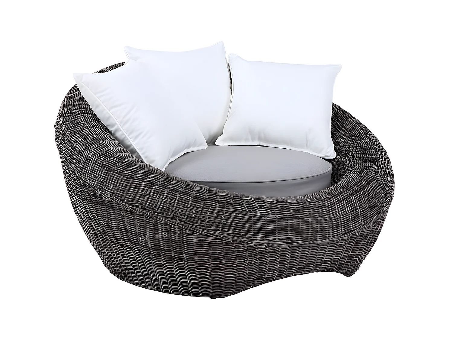 Lot de 2 fauteuils de jardin en résine tressée gris - WHITEHEAVEN de MYLIA