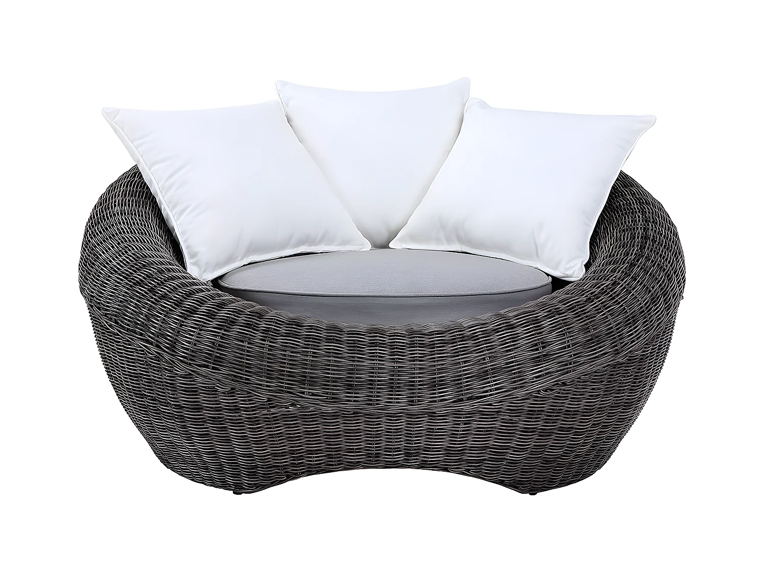 Lot de 2 fauteuils de jardin en résine tressée gris - WHITEHEAVEN de MYLIA
