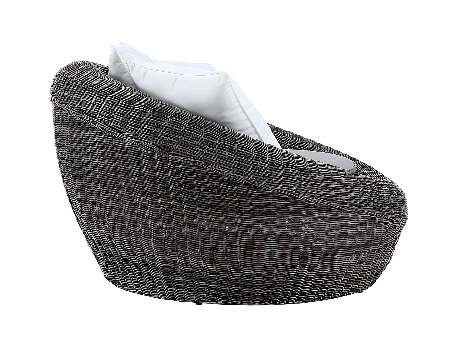 Lot de 2 fauteuils de jardin en résine tressée gris - WHITEHEAVEN de MYLIA