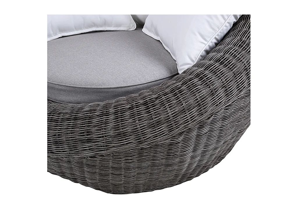 Lot de 2 fauteuils de jardin en résine tressée gris - WHITEHEAVEN de MYLIA
