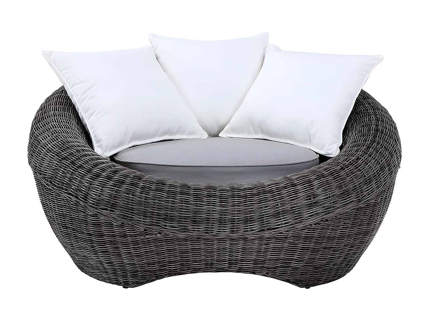 Lot de 2 fauteuils de jardin en résine tressée gris - WHITEHEAVEN de MYLIA