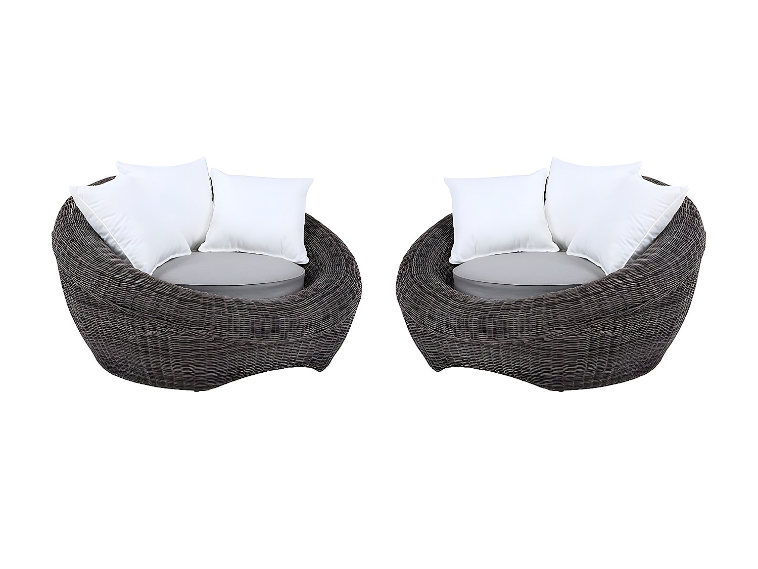 Vente-unique Gartensessel 2er-Set Polyrattan - Grau - Whiteheaven Von Mylia