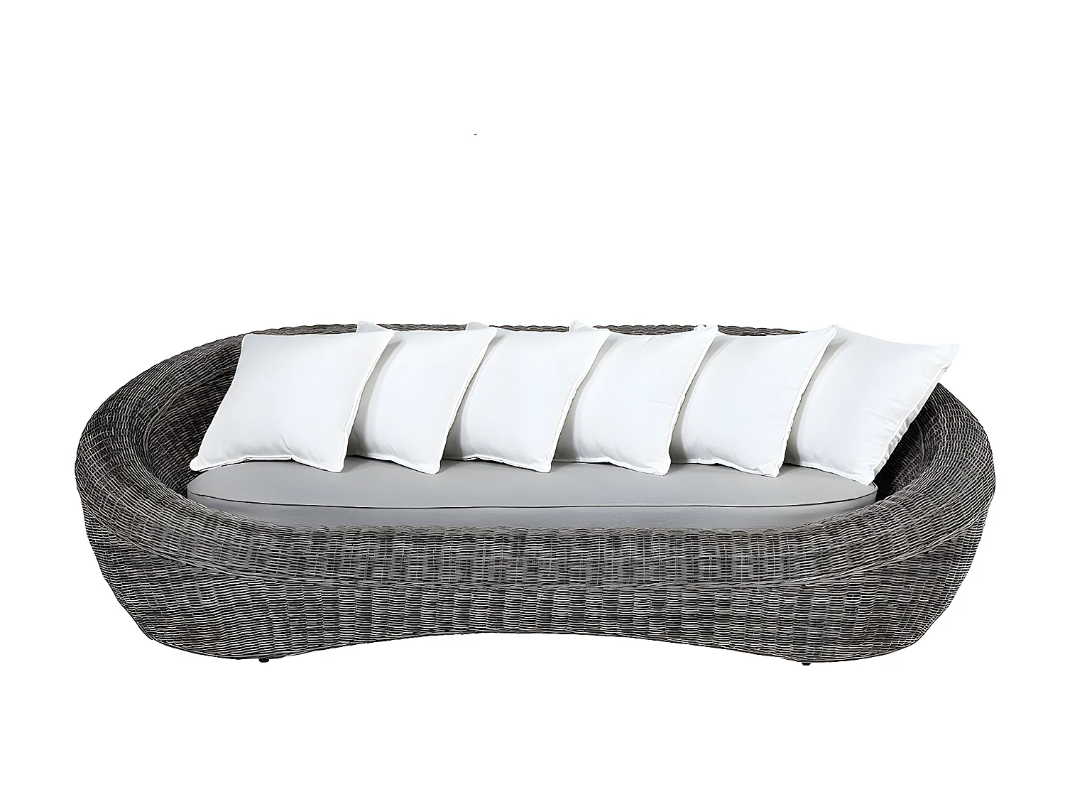 Canapé 3 places de jardin en résine tressée gris - WHITEHEAVEN de MYLIA