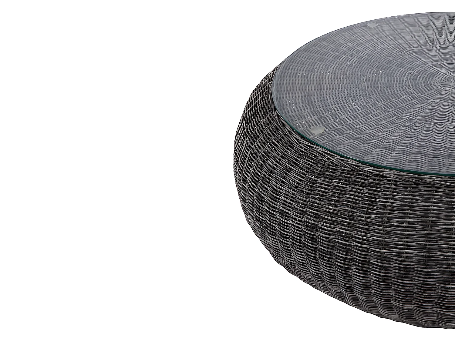 Salontafel van gevlochten hars - Grijs -  WHITEHEAVEN