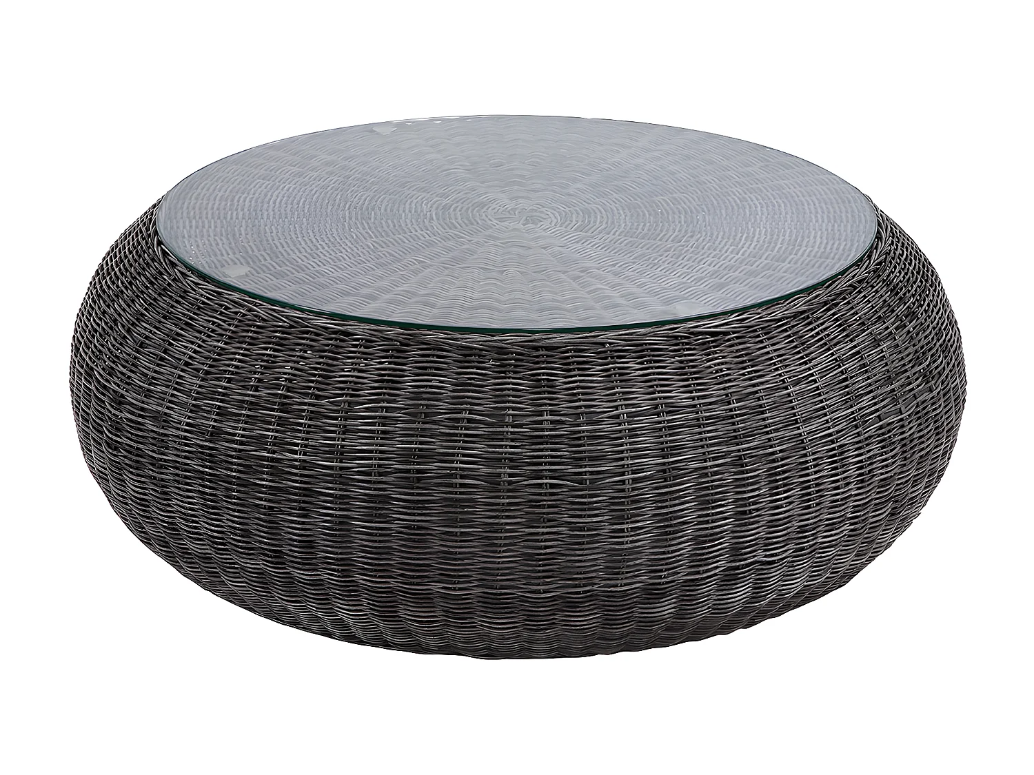 Salontafel van gevlochten hars - Grijs -  WHITEHEAVEN