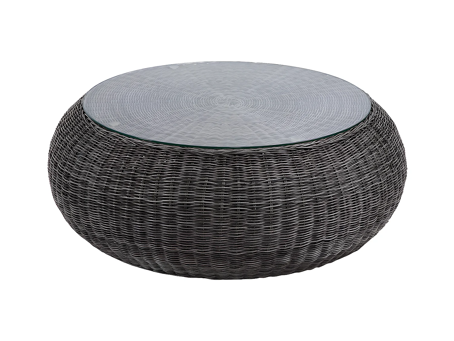 Table basse de jardin en résine tressée gris - WHITEHEAVEN de MYLIA