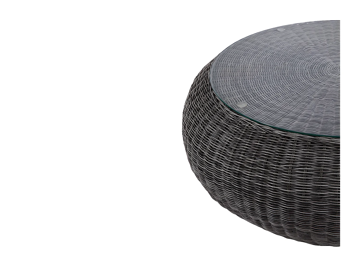 Mesa de centro de jardín de resina trenzada gris - WHITEHEAVEN