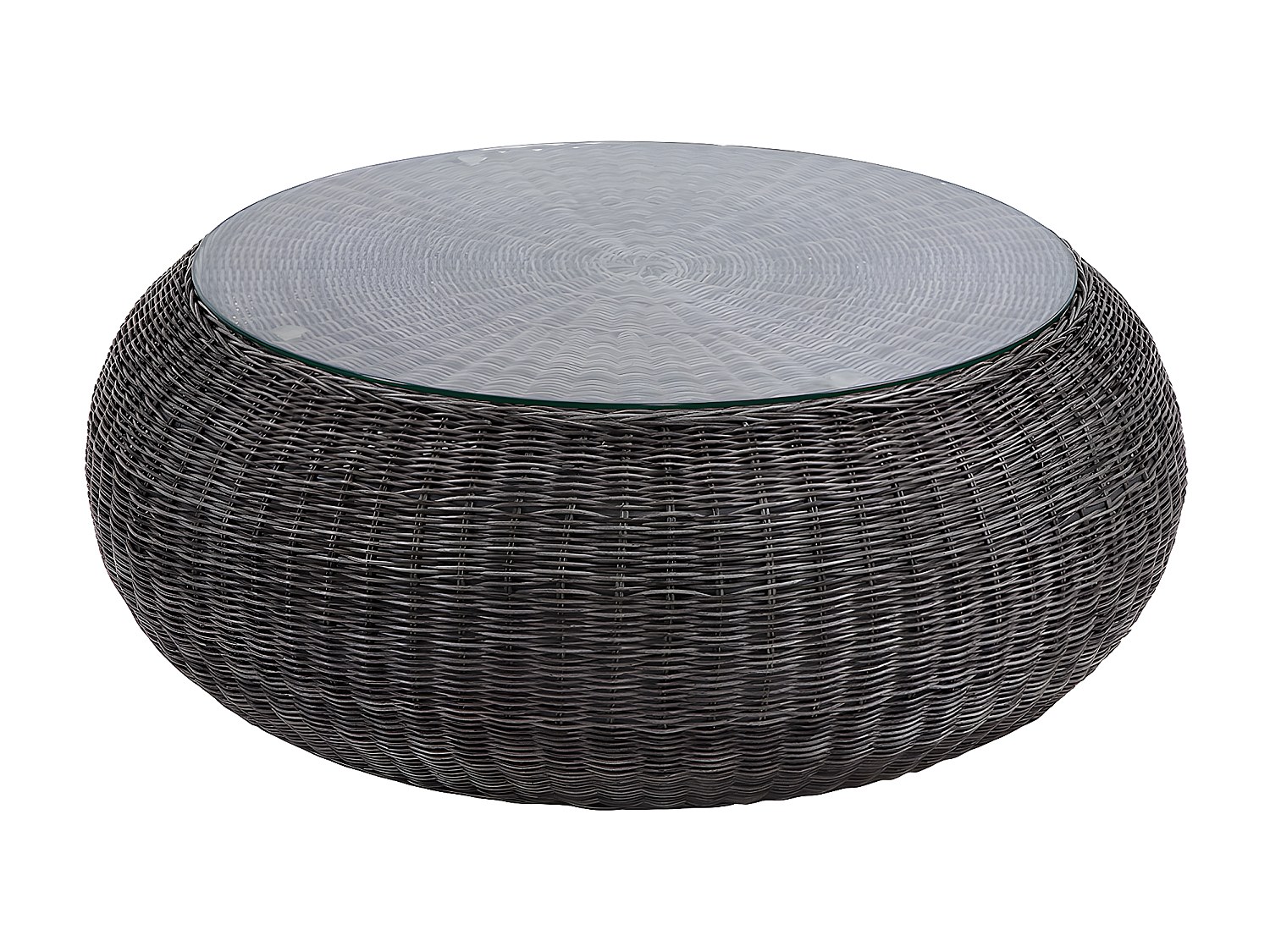 Vente-unique Gartentisch - Polyrattan - Grau - Whiteheaven Von Mylia