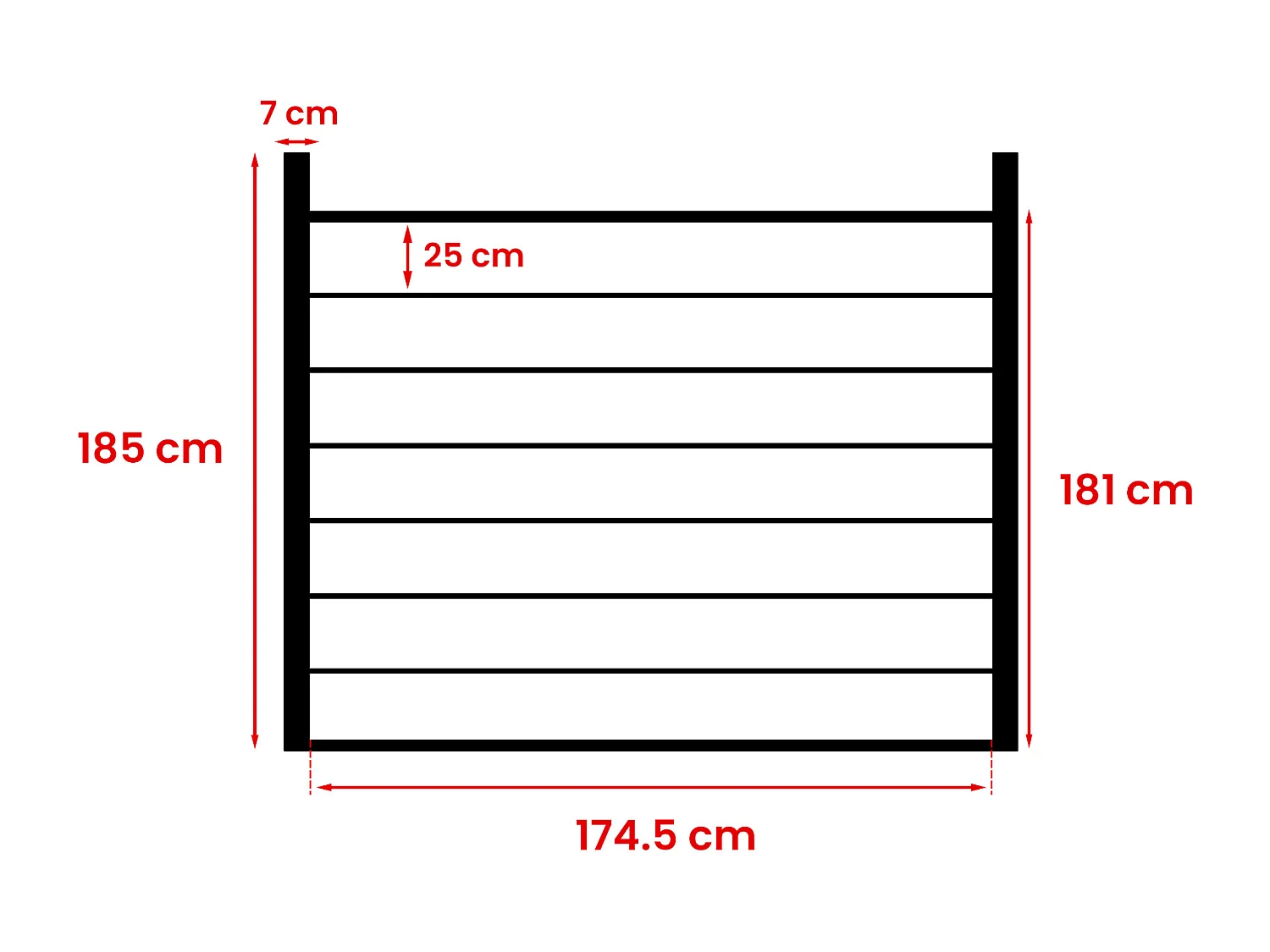 Clôture à poser H 181 cm - Kit de 7 lames en composite + 2 poteaux ganthracite - ENOLA