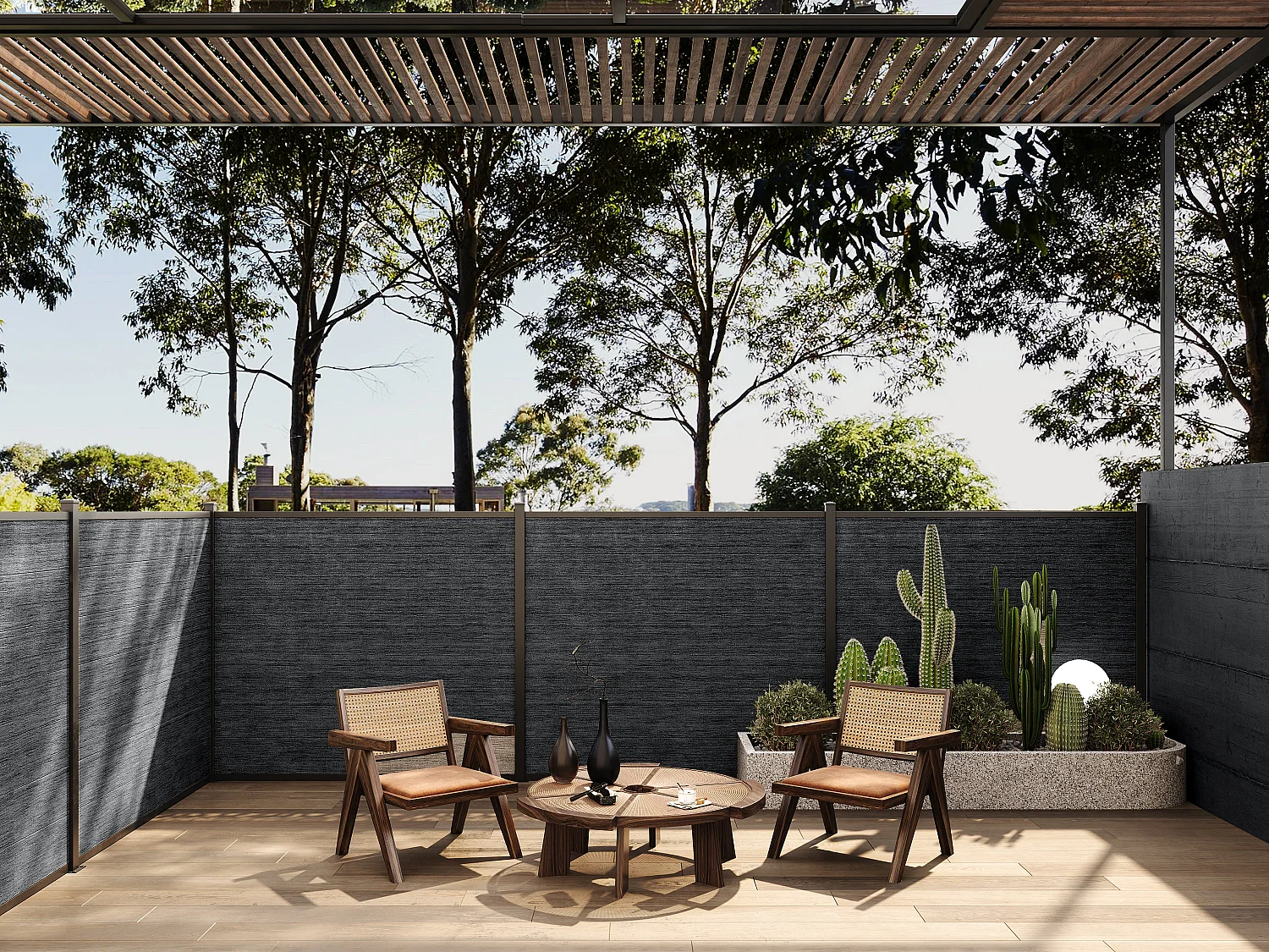 Omheining van composietplaten ENOLA H.180 cm - Antraciet