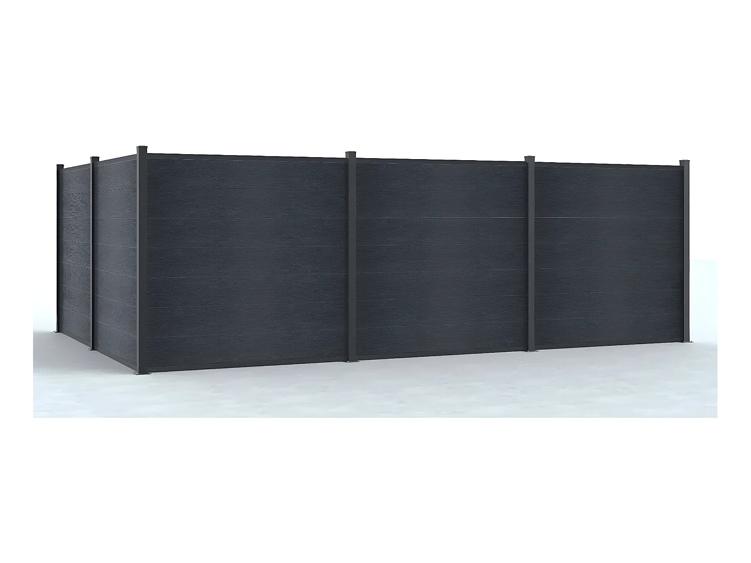 Vedação de pousar, altura 181 cm – Kit com 7 lâminas em compósito + 1 poste antracite – ENOLA