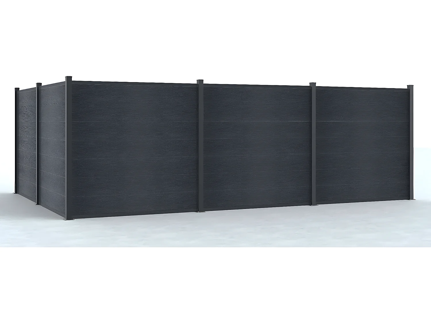 Sichtschutz zum Einsenken - H 181 cm - Set aus 7 Verbundstofflamellen + 1 Pfosten - Anthrazit - ENOLA