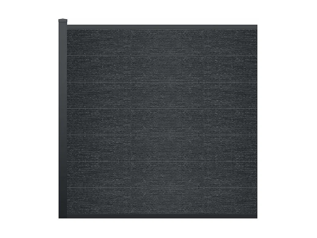Sichtschutz zum Einsenken - H 181 cm - Set aus 7 Verbundstofflamellen + 1 Pfosten - Anthrazit - ENOLA
