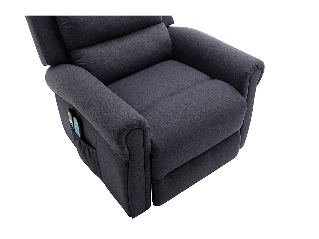 Sillón eléctrico de masaje de tela - Gris antracita - LOVARI