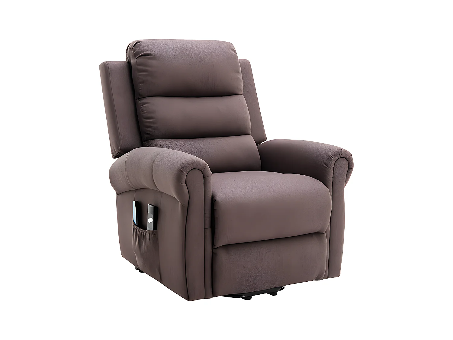 Fauteuil massant en tissu avec releveur électrique - Marron - LOVARI