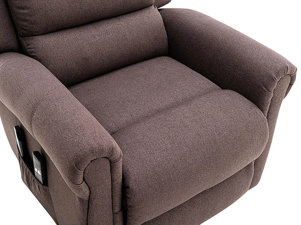 Poltrona massaggiante con alzapersona elettrico in Tessuto Marrone - LOVARI
