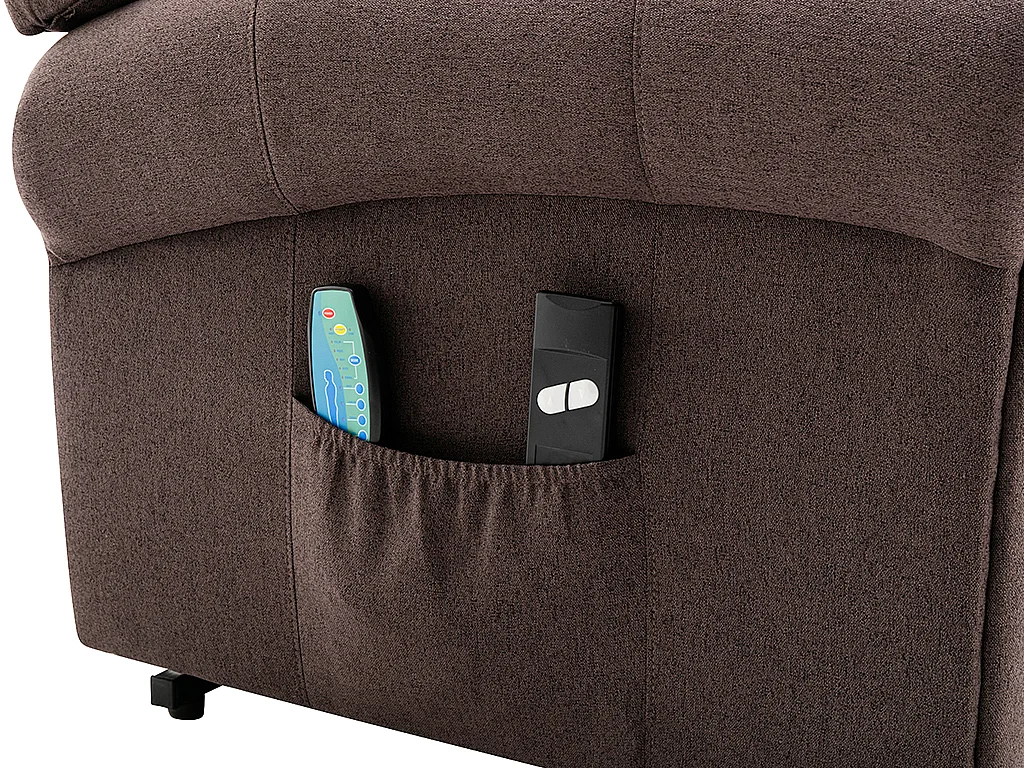 Poltrona massaggiante con alzapersona elettrico in Tessuto Marrone - LOVARI