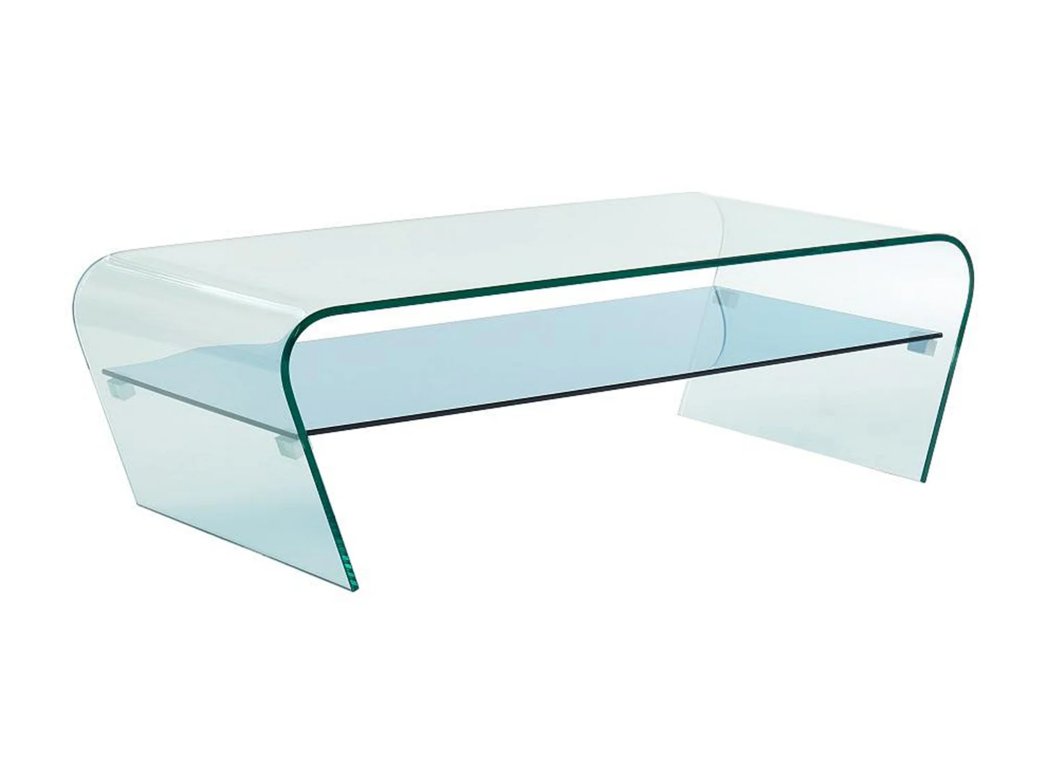 Couchtisch mit Ablage - Glas Design - Blau - KELLY