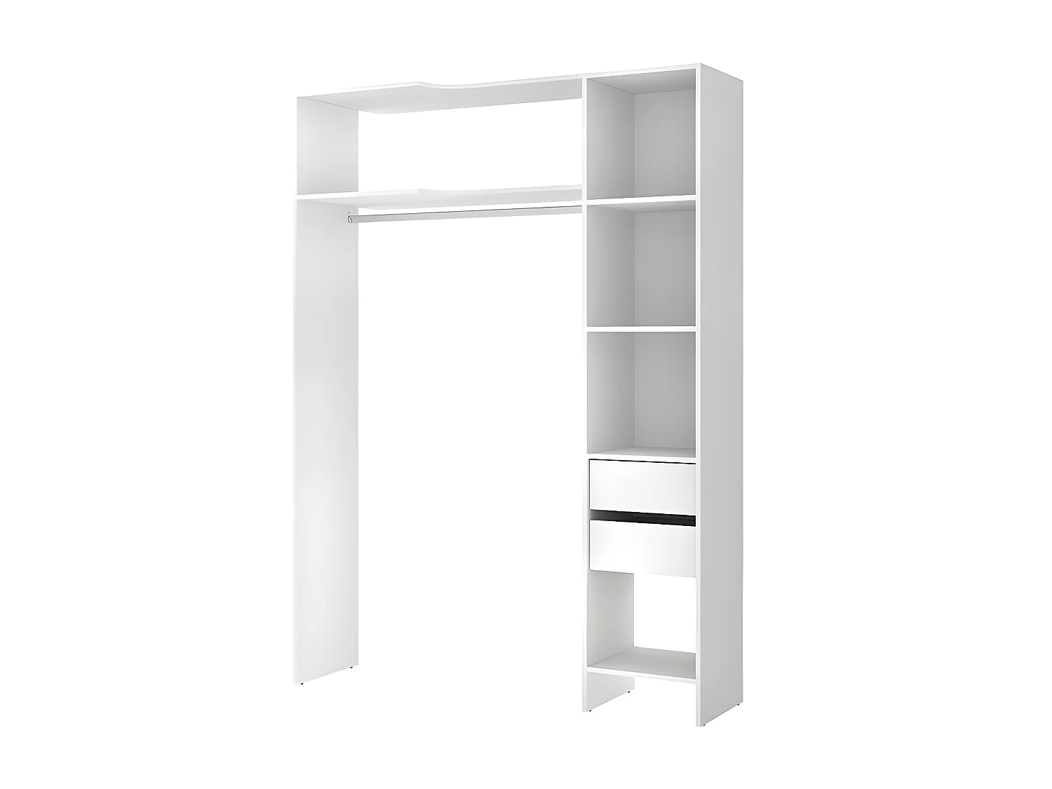 Dressing d'angle extensible GONTRAN - L164/214 cm - Blanc et gris
