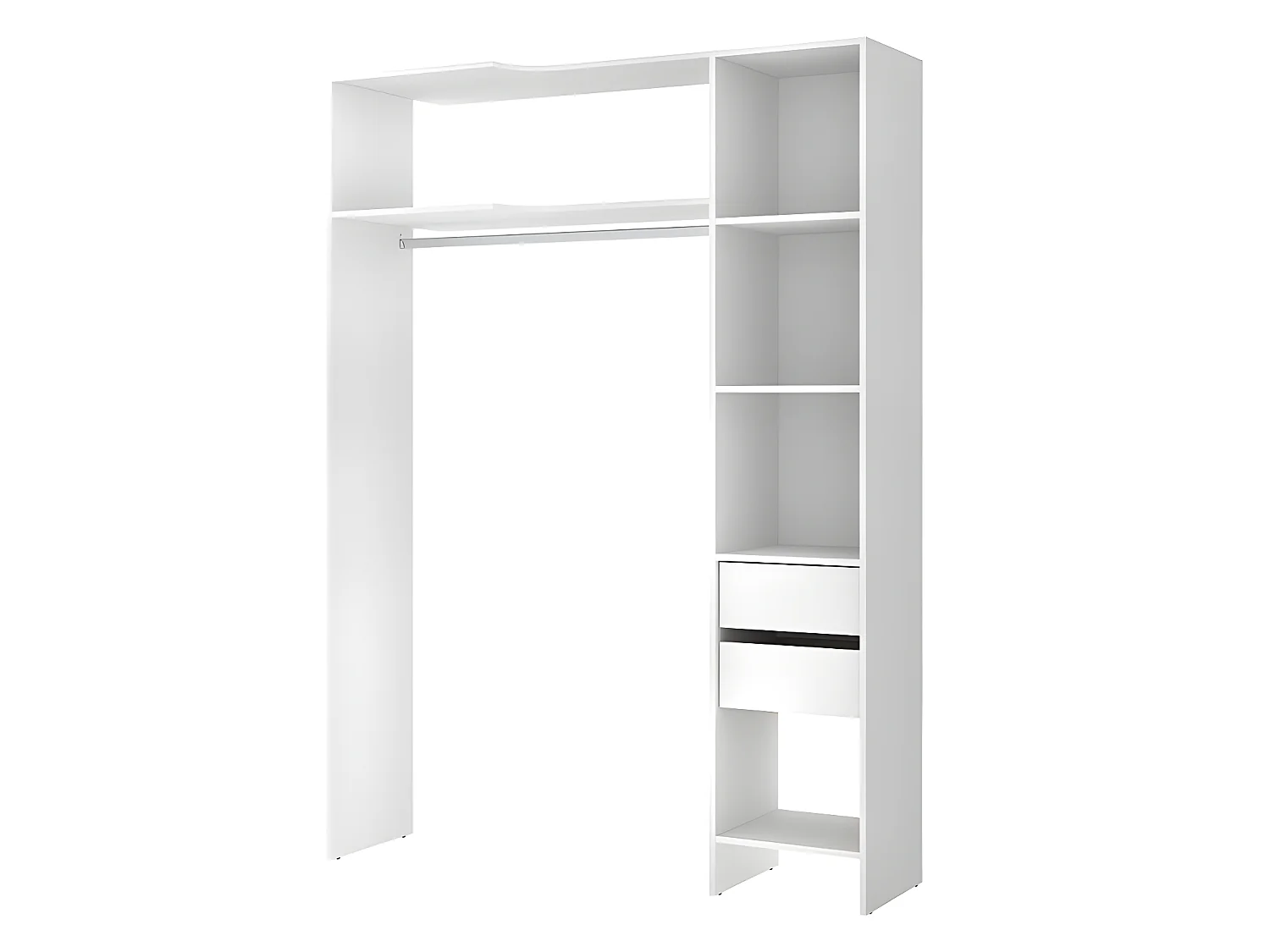 Justerbar hjørnegarderobesskab GONTRAN - L164/214 cm - Hvid og grå