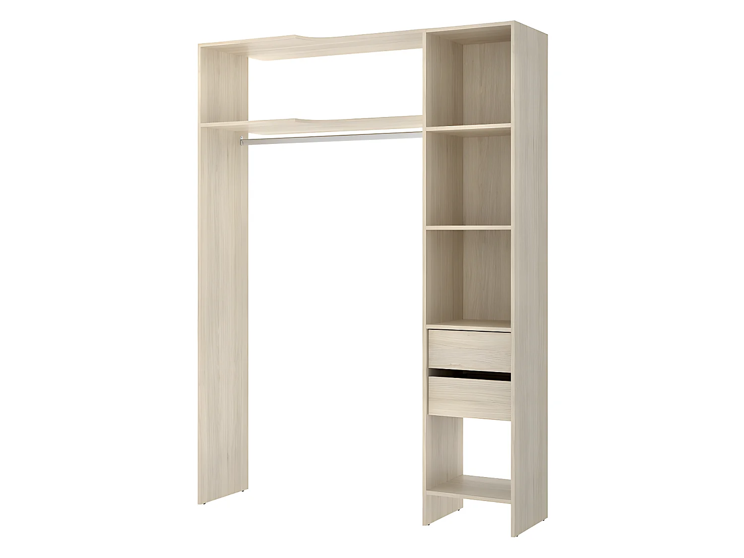 Armadio guardaroba angolare allungabile L164/214 cm Rovere e Grigio - GONTRAN