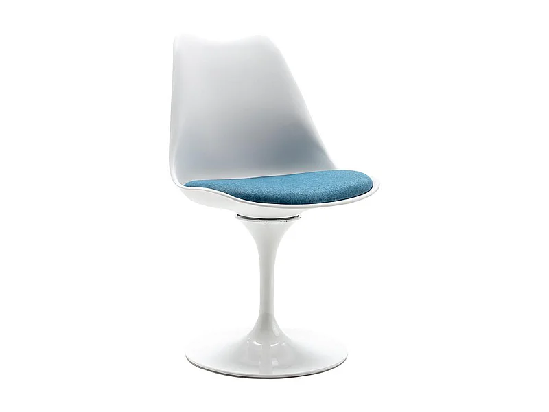 Chaise pivotante en polypropylène, tissu et acier - Bleu et blanc - XAFY