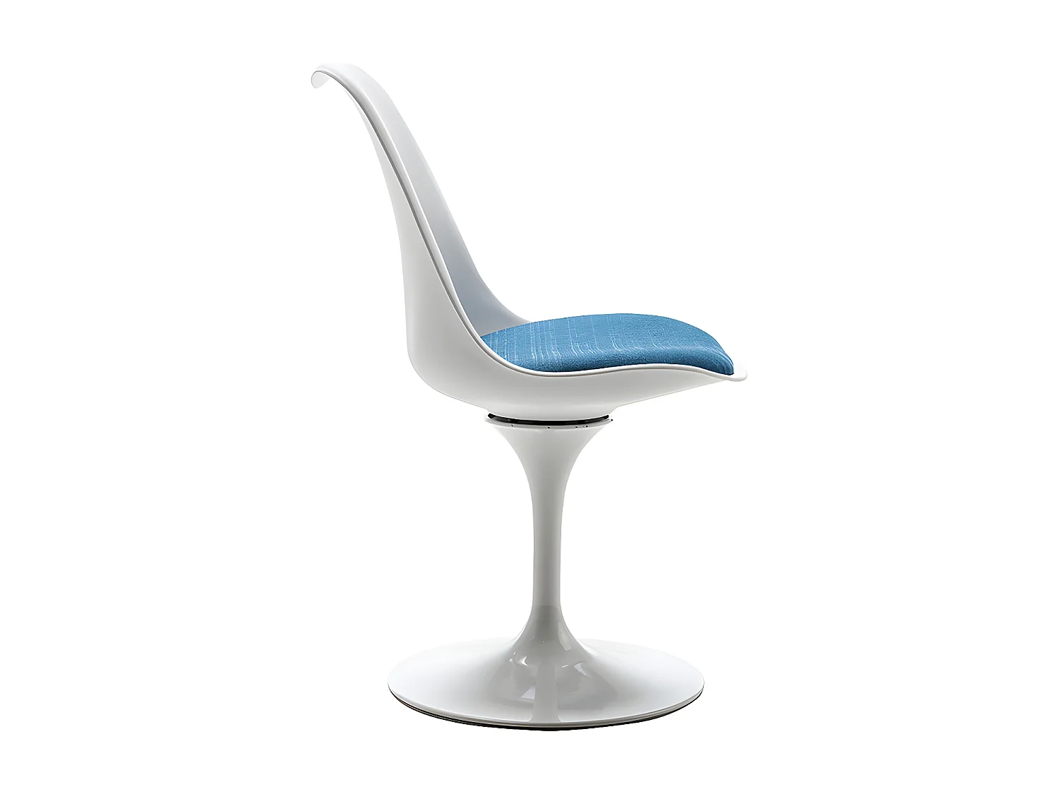 Chaise pivotante en polypropylène, tissu et acier - Bleu et blanc - XAFY