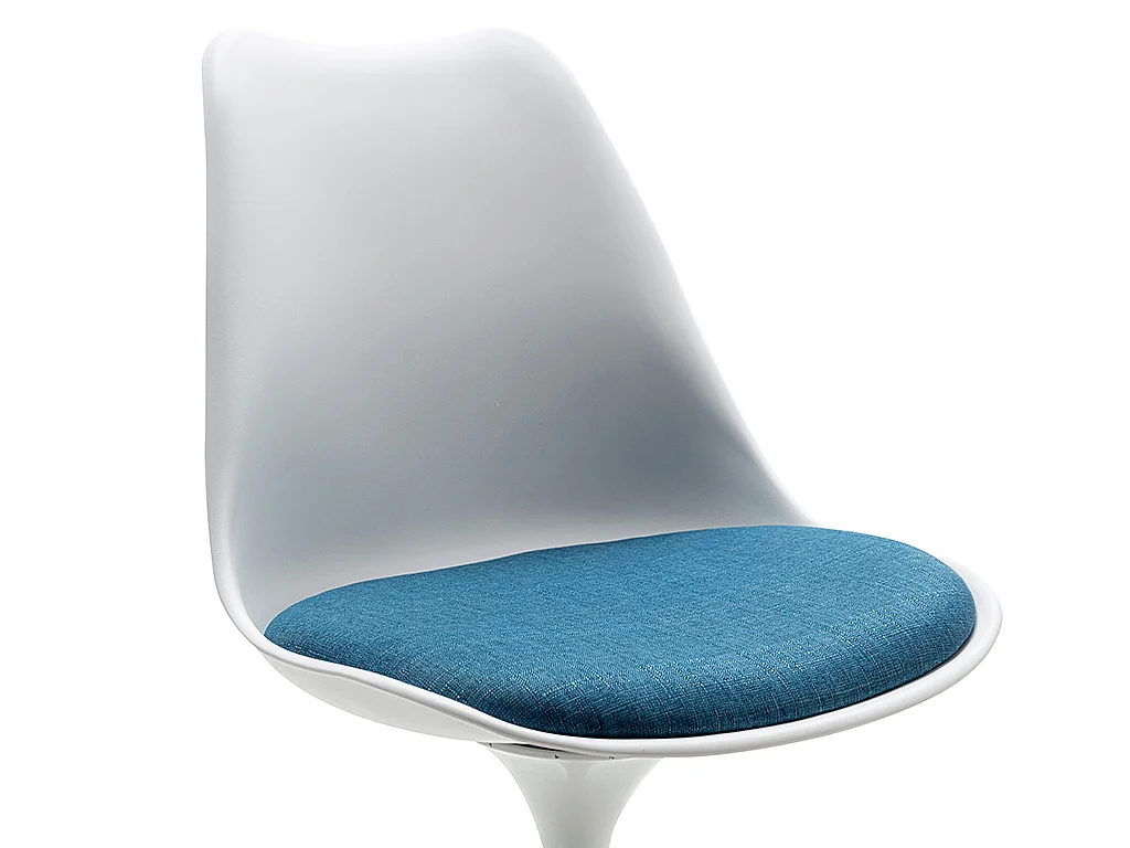 Chaise pivotante en polypropylène, tissu et acier - Bleu et blanc - XAFY