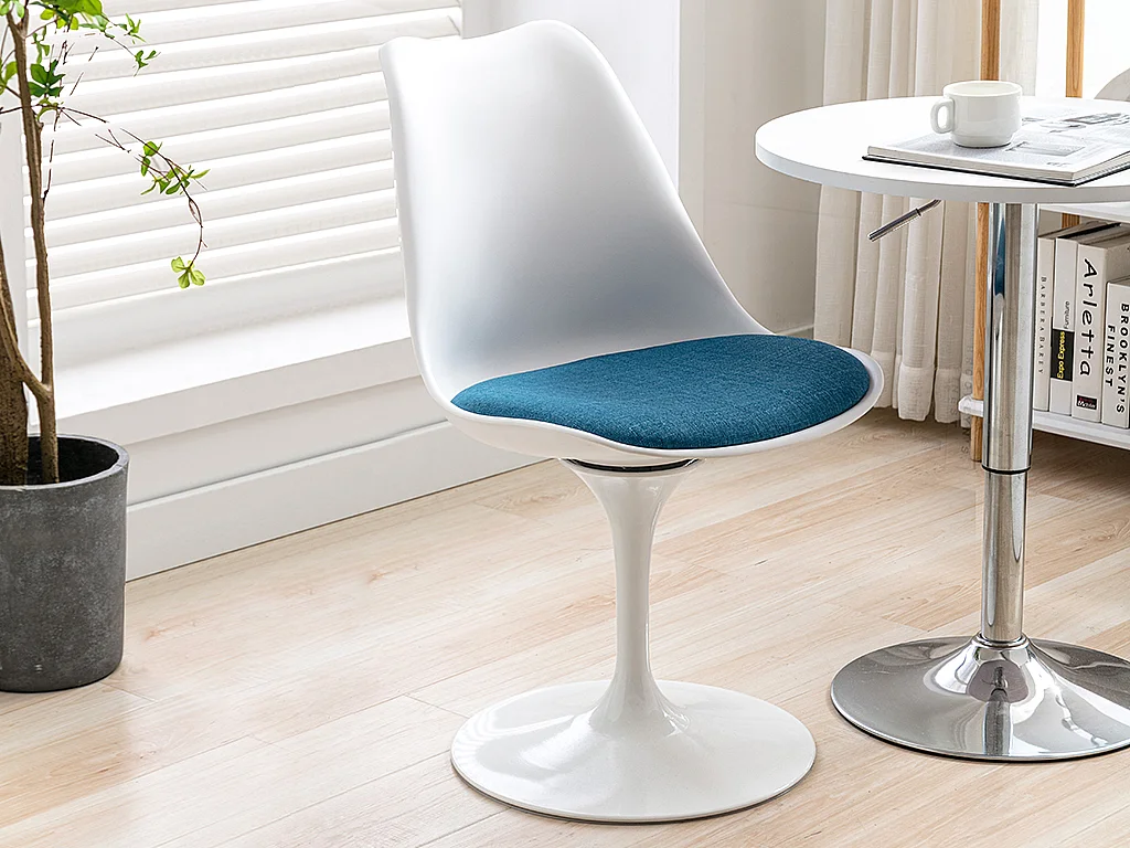 Chaise en polypropylène, tissu et acier - Bleu et blanc - XAFY