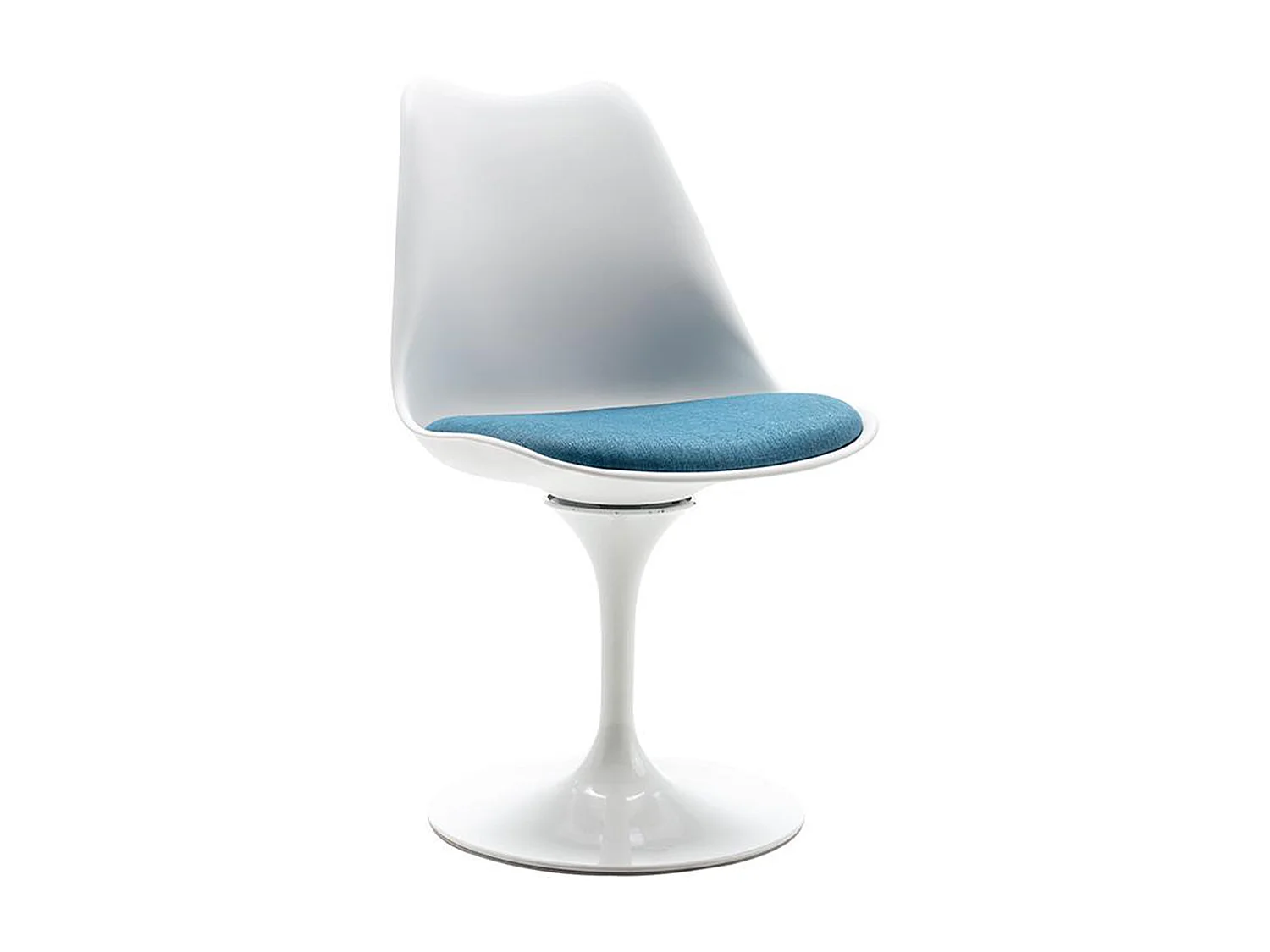 Chaise pivotante en polypropylène, tissu et acier - Bleu et blanc - XAFY