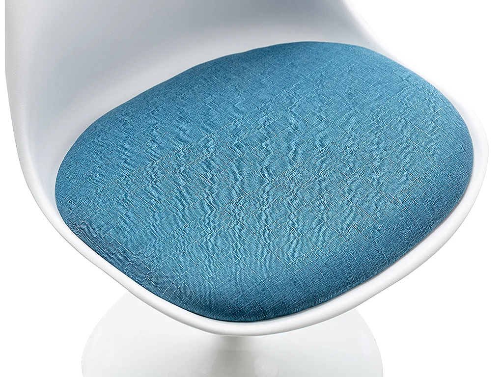 Chaise pivotante en polypropylène, tissu et acier - Bleu et blanc - XAFY