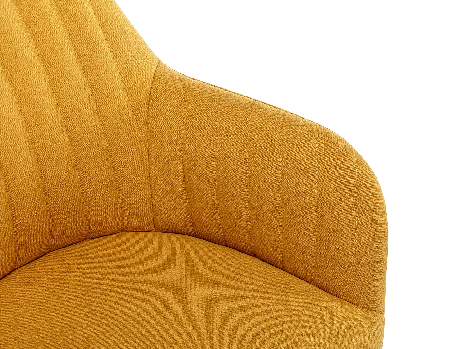 Chaise avec accoudoirs - Tissu et pieds bois de hêtre - Jaune - ELEANA