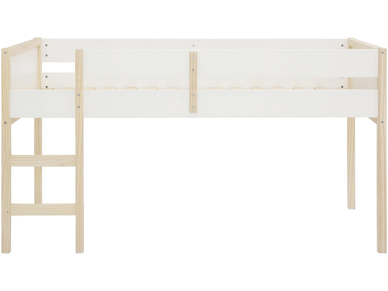 Square Line|Lit surélevé 90x200 cm Blanc en bois