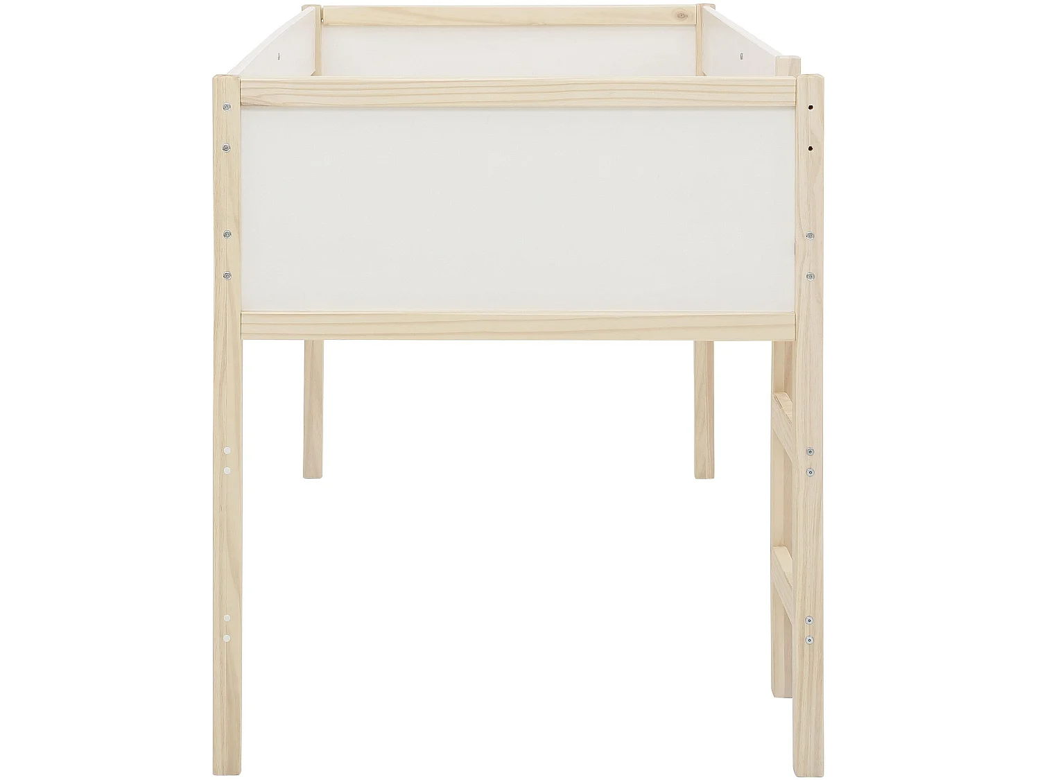 Square Line|Lit surélevé 90x200 cm Blanc en bois