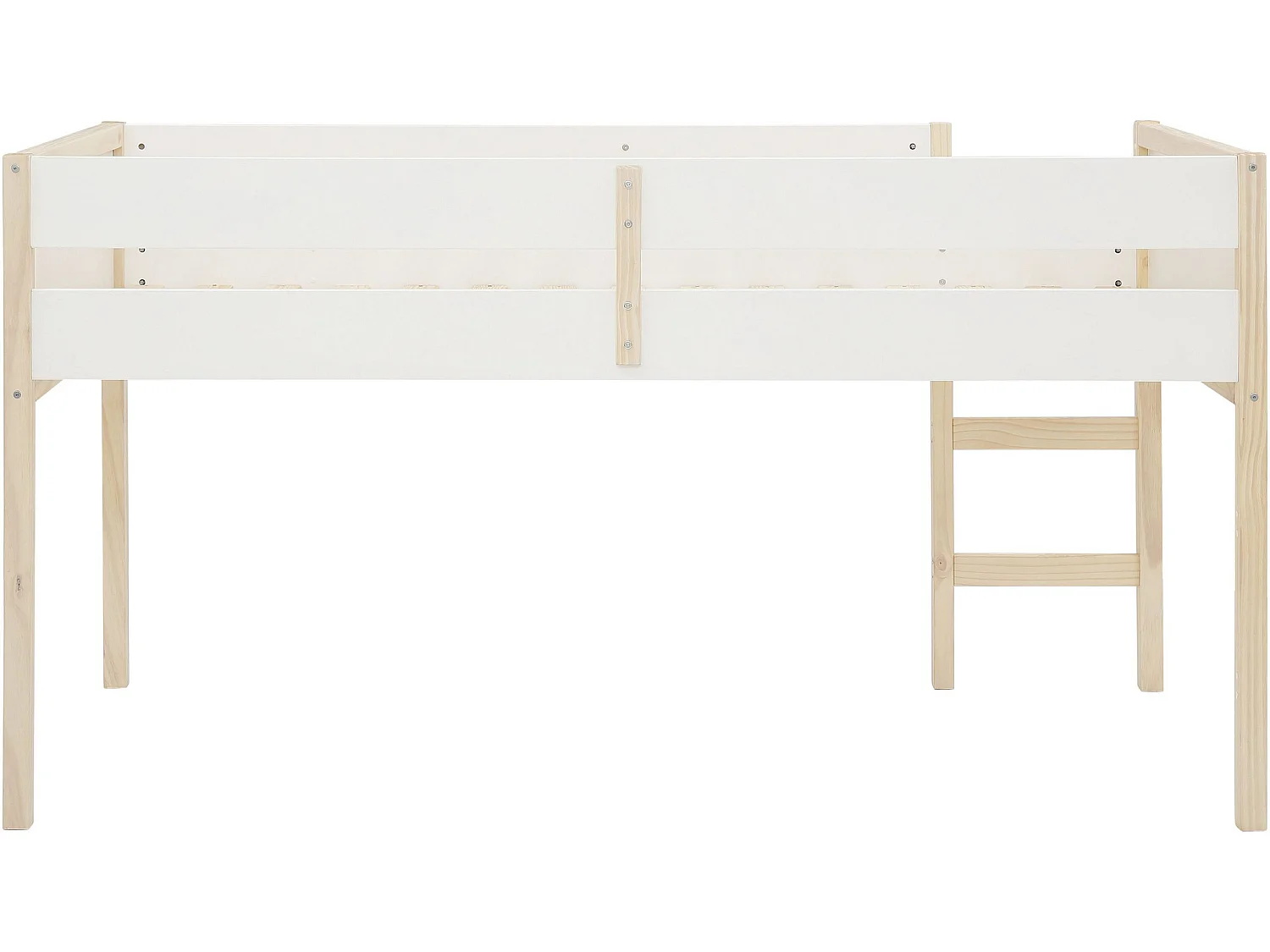 Square Line|Lit surélevé 90x200 cm Blanc en bois