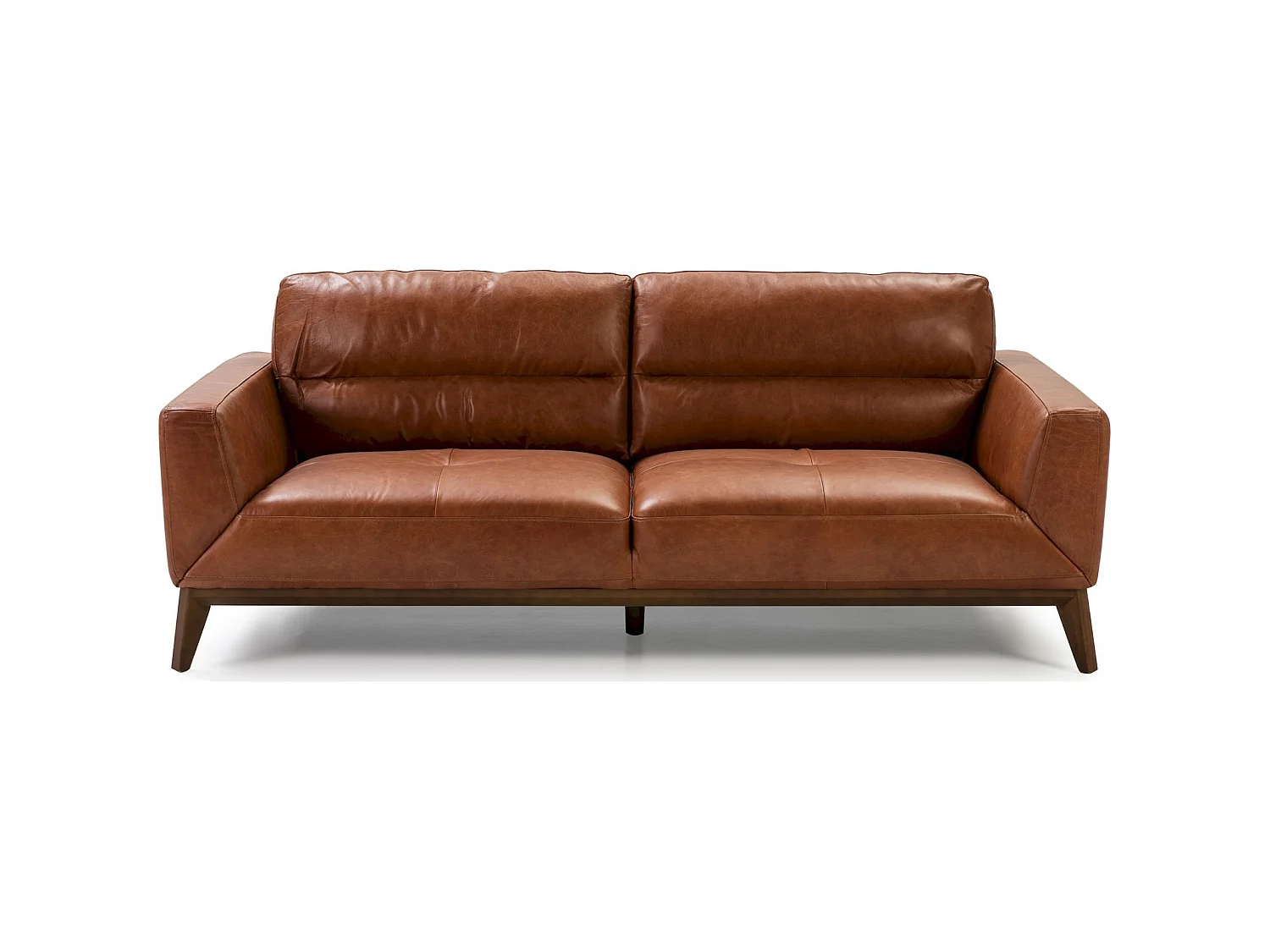 Canapé 3 places en cuir pieds bois