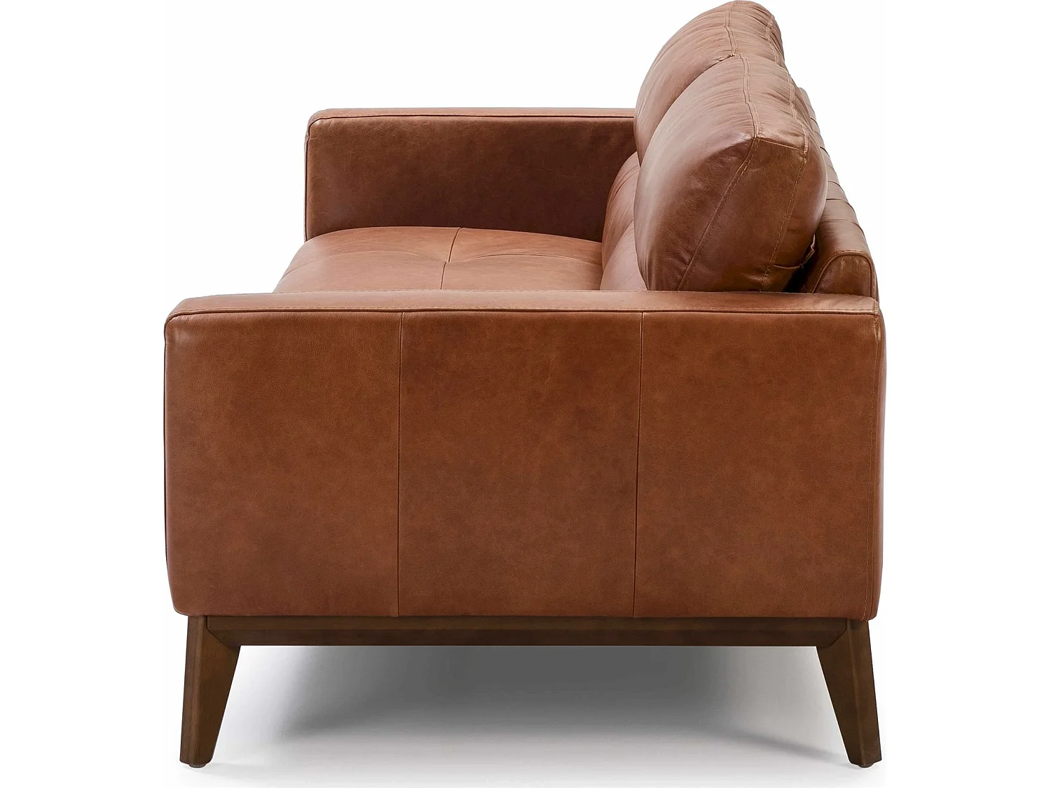 Canapé 3 places en cuir pieds bois