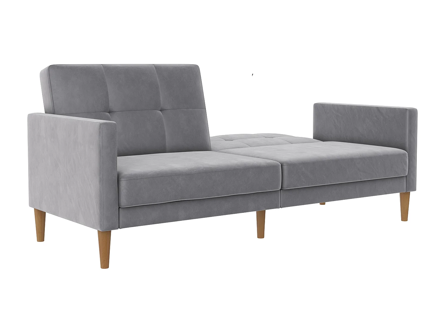 Lilly|Canapé-lit 3 places en velours gris clair