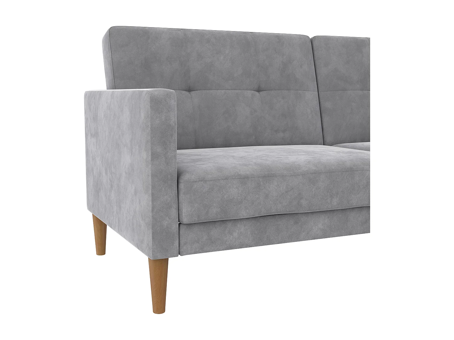 Lilly|Canapé-lit 3 places en velours gris clair