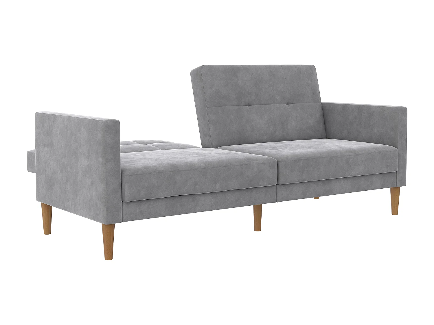 Lilly|Canapé-lit 3 places en velours gris clair