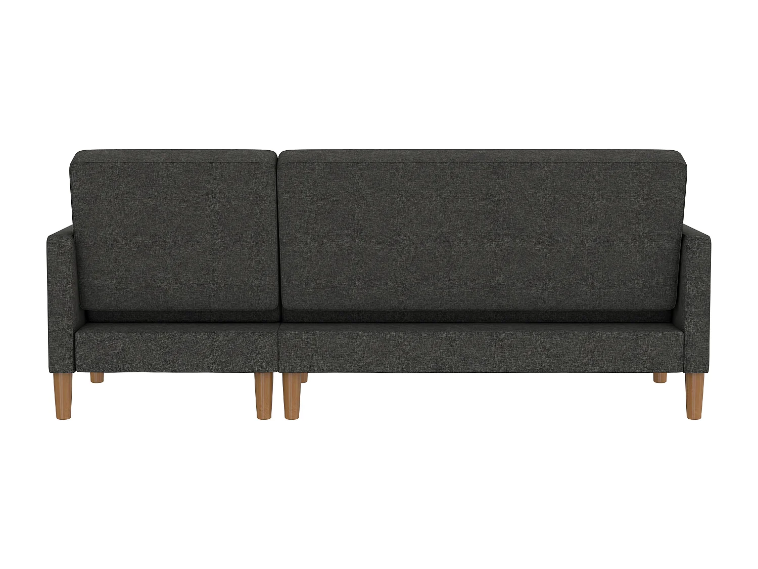 Lilly|Canapé-lit 3 places avec rangement en effet lin anthracite