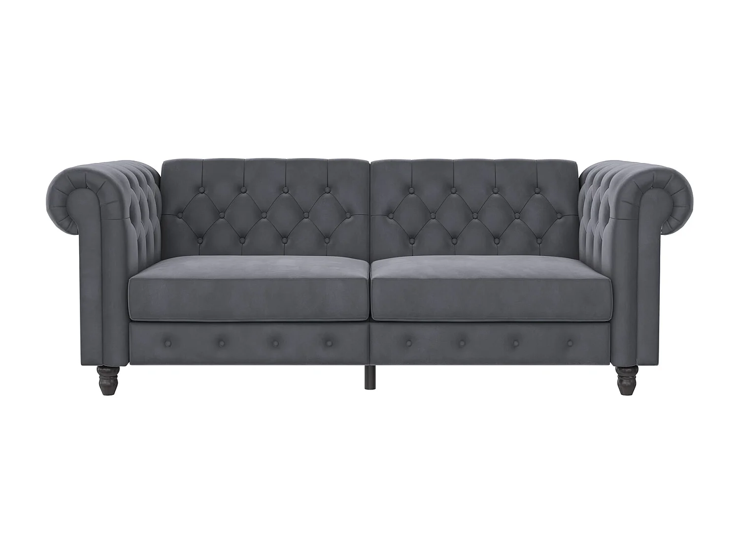 Felix|Canapé clic-clac 3 places en velours anthracite