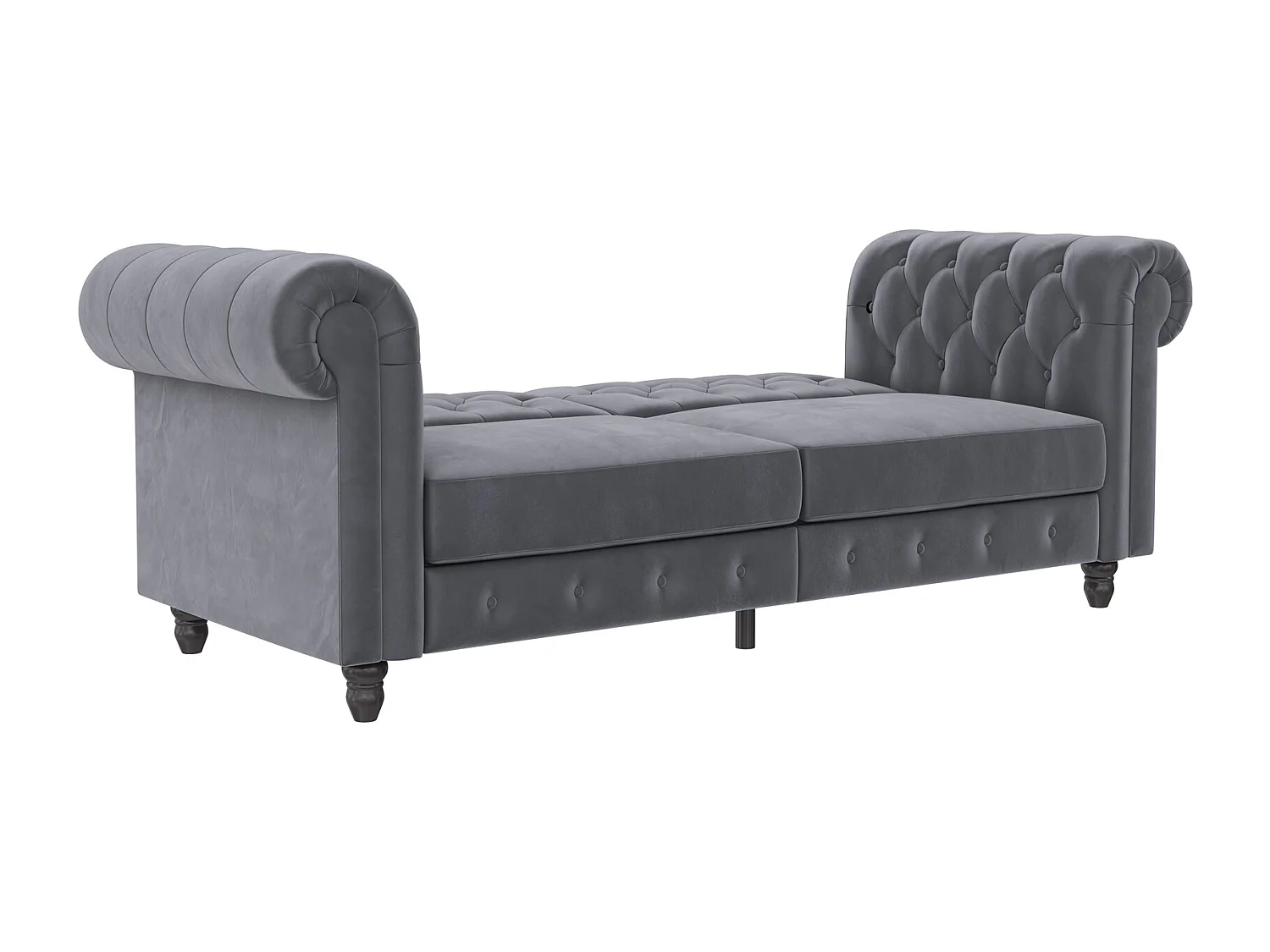 Felix|Canapé clic-clac 3 places en velours anthracite