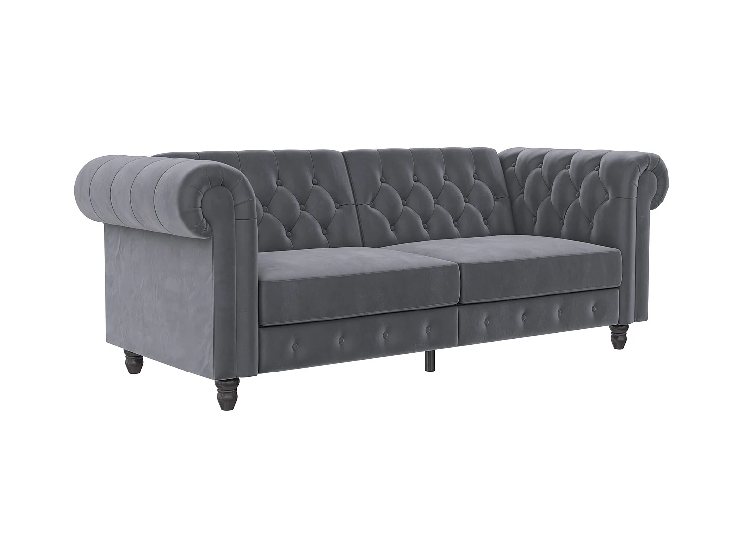 Felix|Canapé clic-clac 3 places en velours anthracite