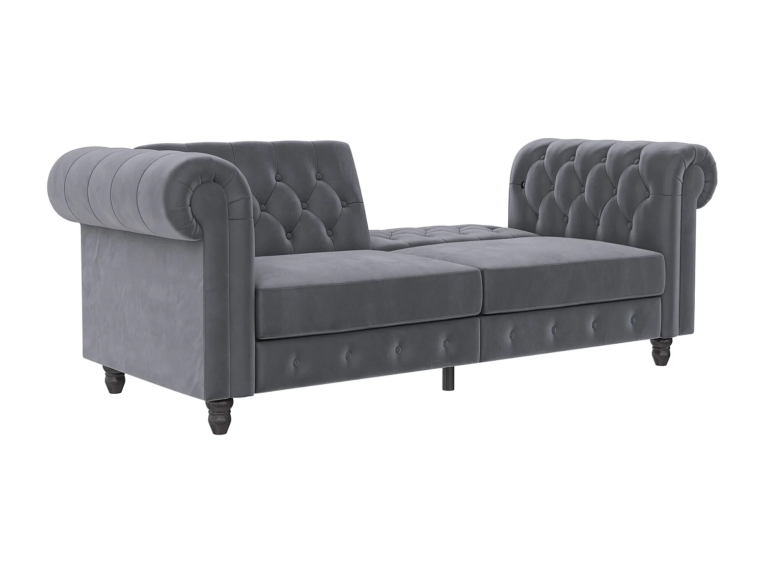 Felix|Canapé clic-clac 3 places en velours anthracite