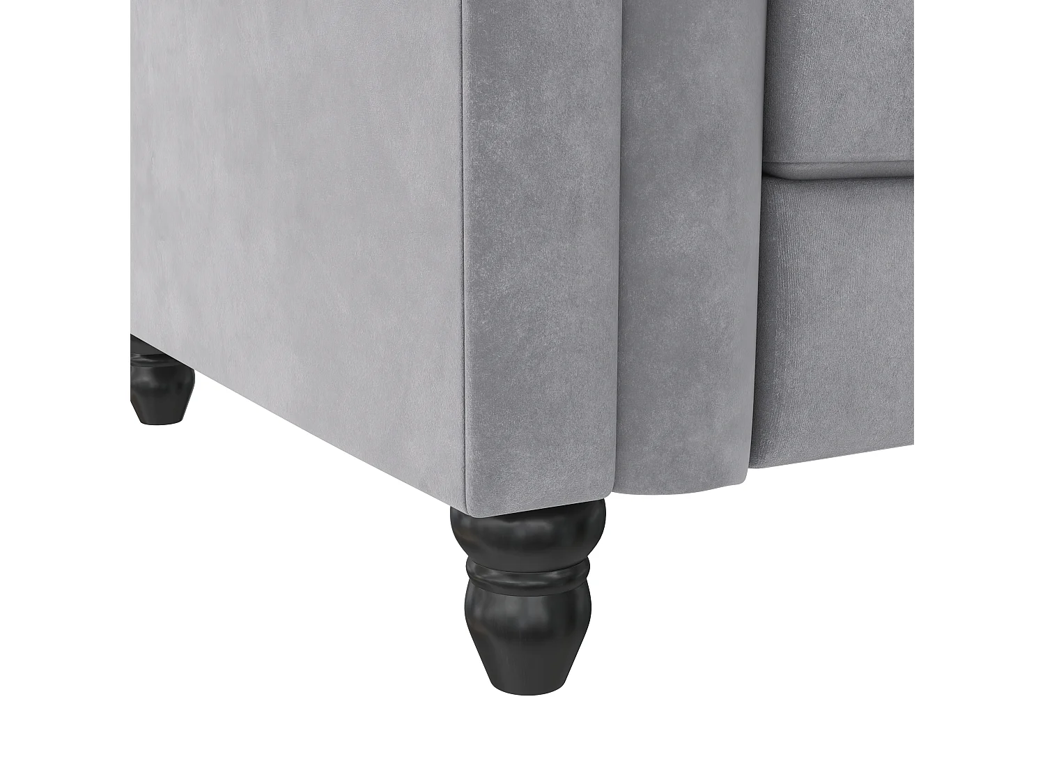 Felix|Canapé clic-clac d'angle 3 places en velours gris