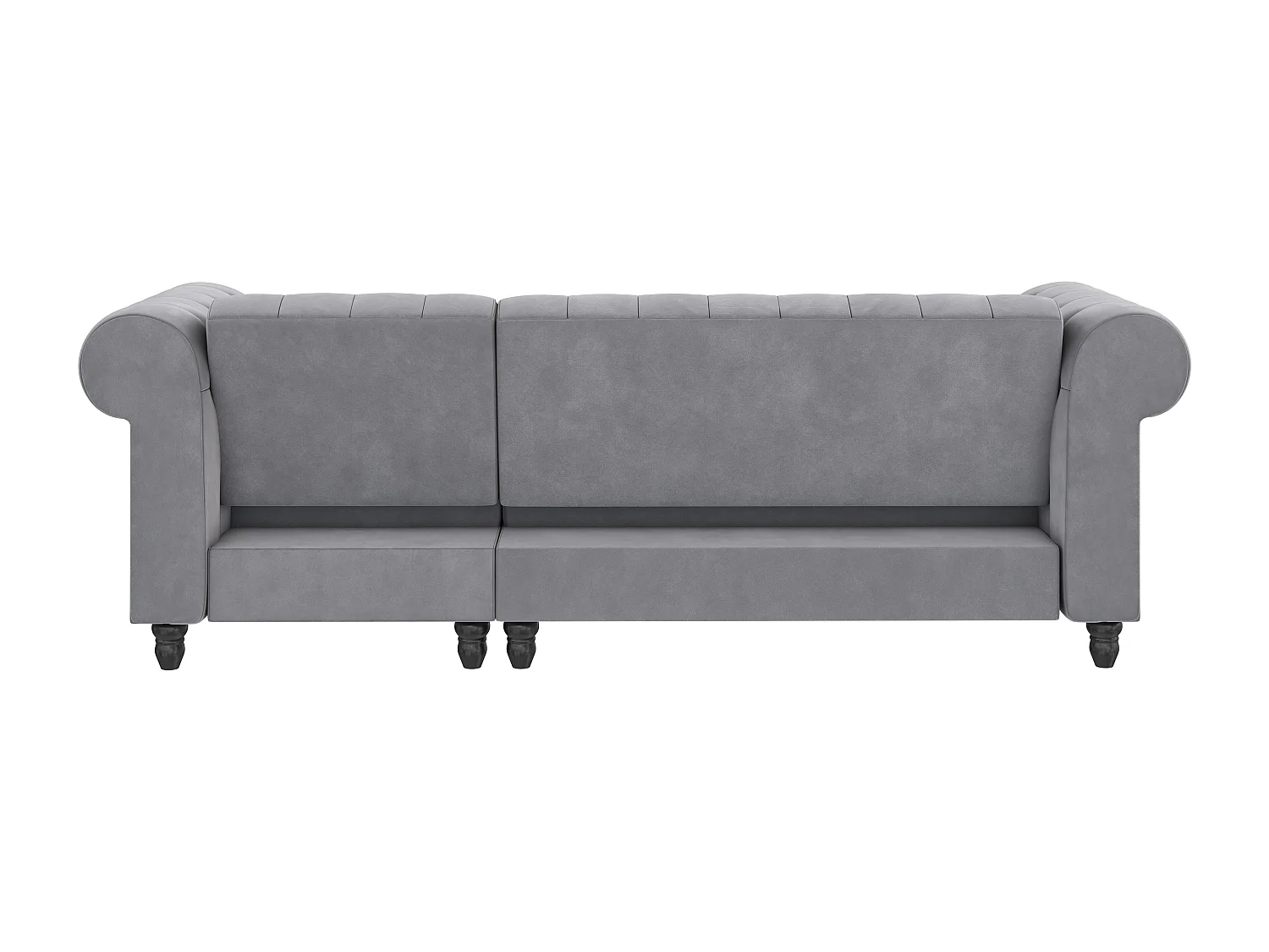 Felix|Canapé clic-clac d'angle 3 places en velours gris