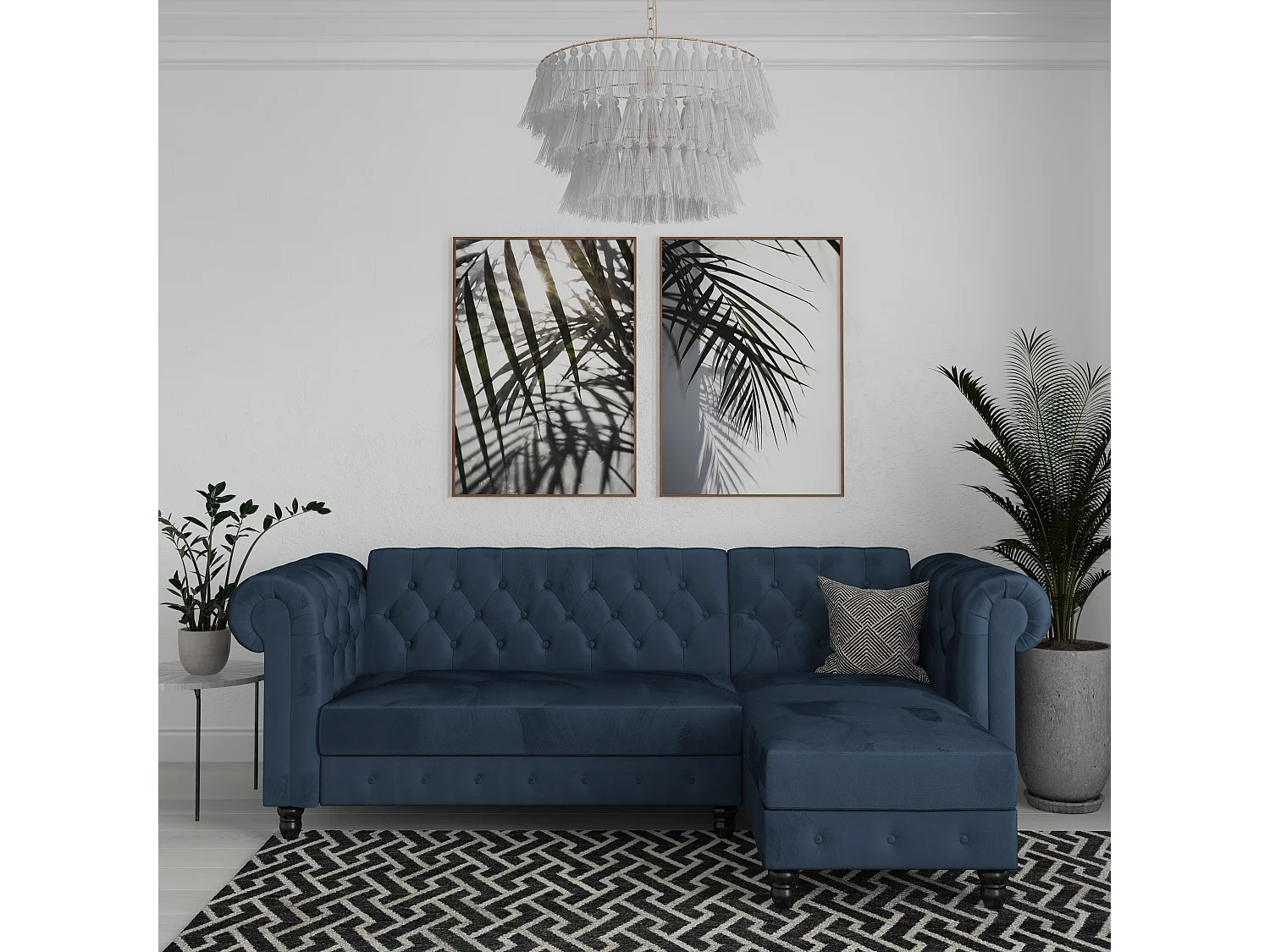 Felix L-vorm Slaapbank Blauw