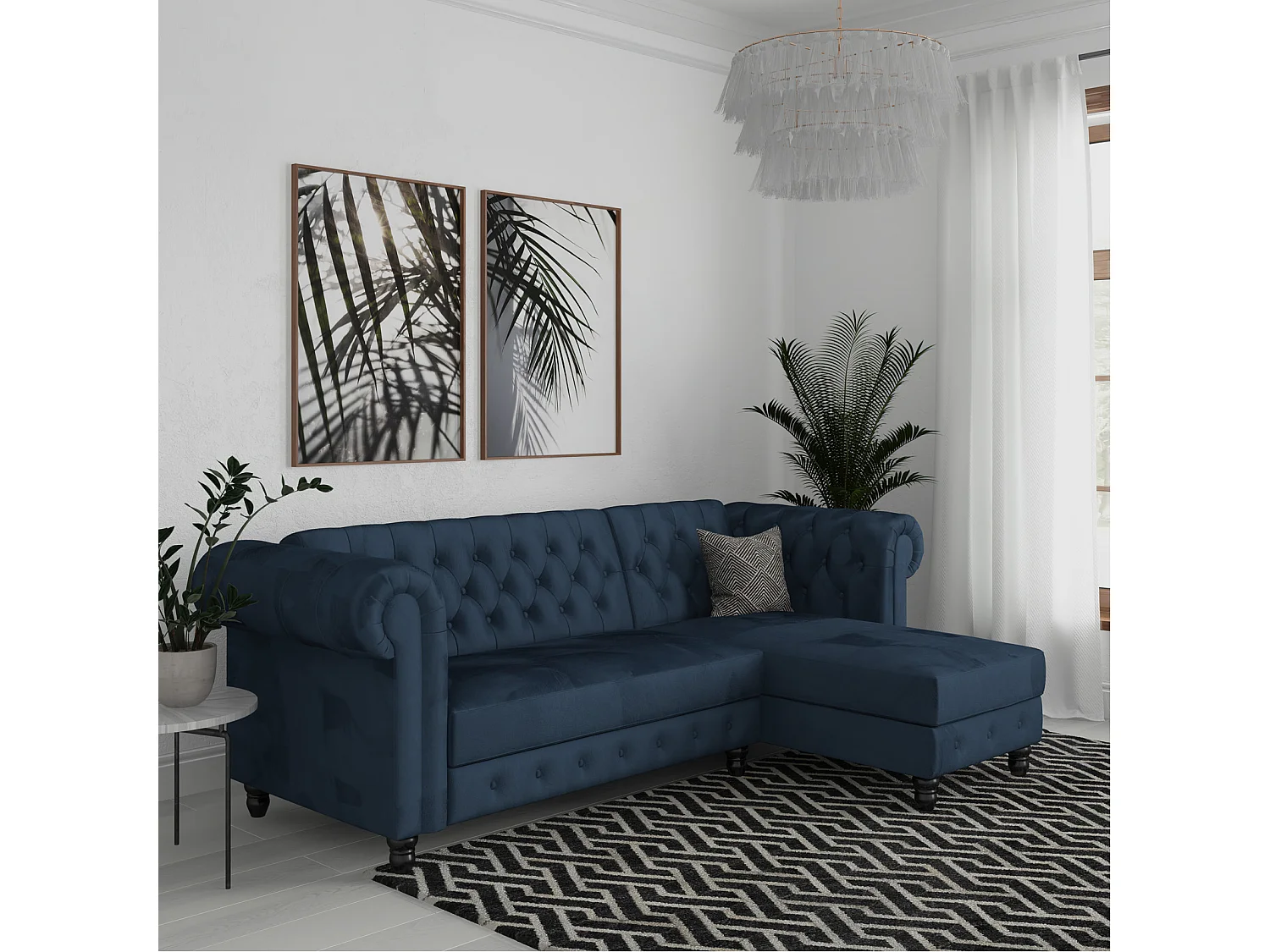 Felix L-vorm Slaapbank Blauw